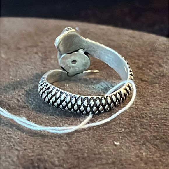Amethyst Sterling Silver Snake Ring sz9.5 - Picture 6 of 10